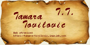 Tamara Tovilović vizit kartica